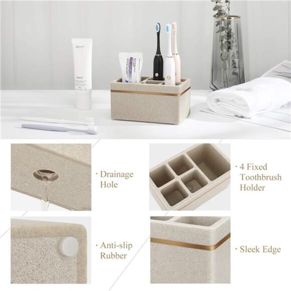 Resin Toothbrush Holder Electric Toothbrush Holder Storage Stand Organizer - Picture 3 of 7